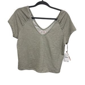 MAUBY green and white cropped tshirt size xl